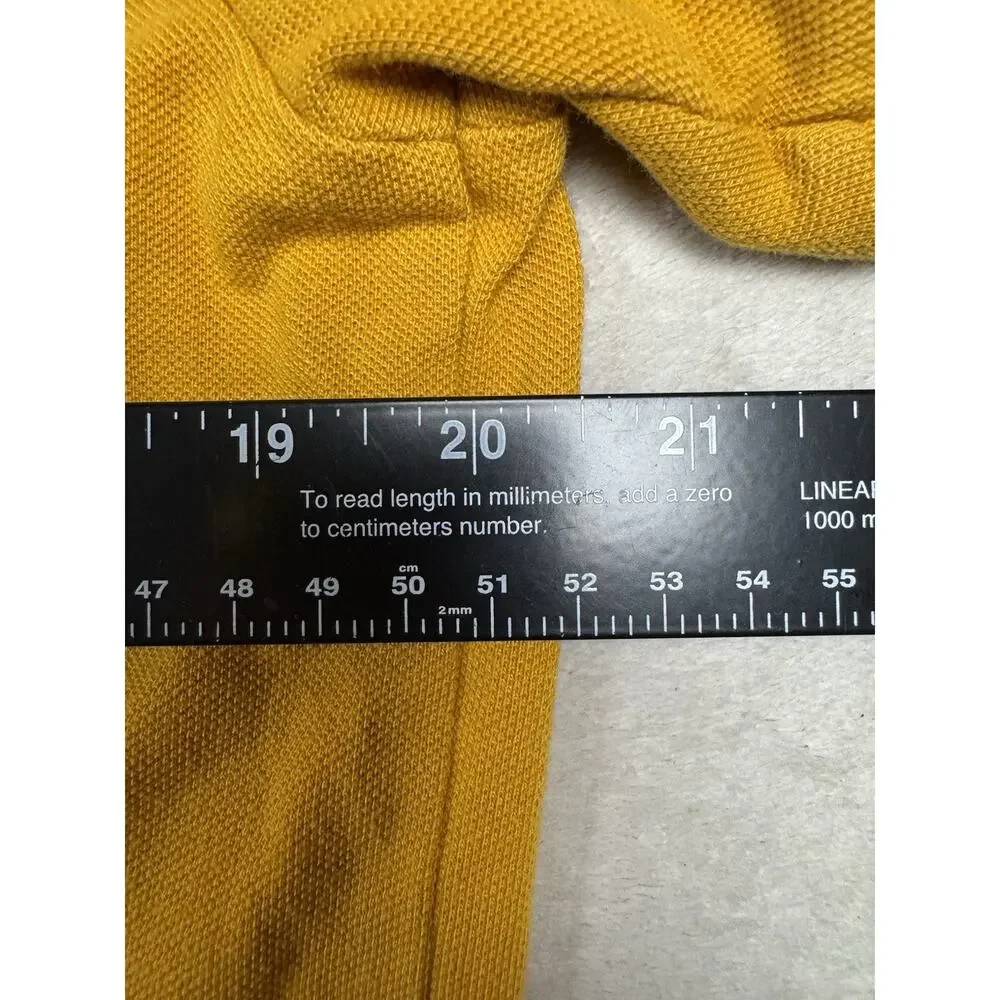 Ralph Lauren Men’s XL Mustard Gold Short Sleeve Polo Shirt Navy Pony Classic Fit